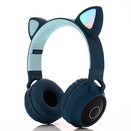 Trådlösa Bluetooth Barnhörlurar, Cat Ear Bluetooth Trådlösa/trådbundna hörlurar ,led Light Up Trådlösa Barn hörlurar Over Ear Med Mikrofon