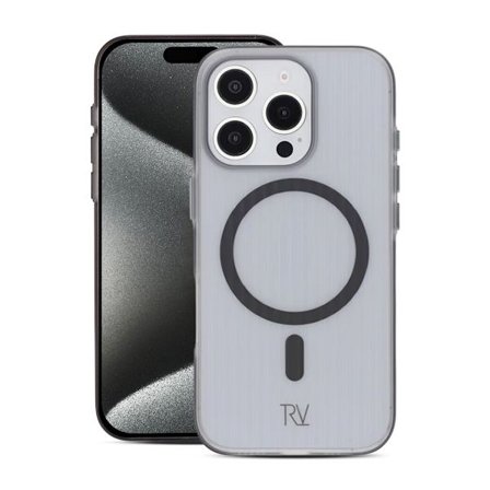 Rvelon Anti-slip corrugated magnetic protective Case For iPhone 16 Pro Gray