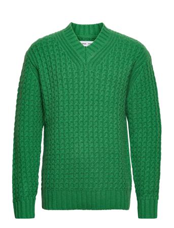 Adams V Neck 11250 Strikkegenser V-krage Grønn Samsøe Samsøe