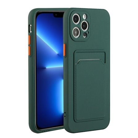 Card Holder Suojakuori For iPhone 13 Pro - Vihreä