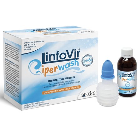 Linfovir Iperwash Soluzione Salina 8 Flaconi + Erogatore