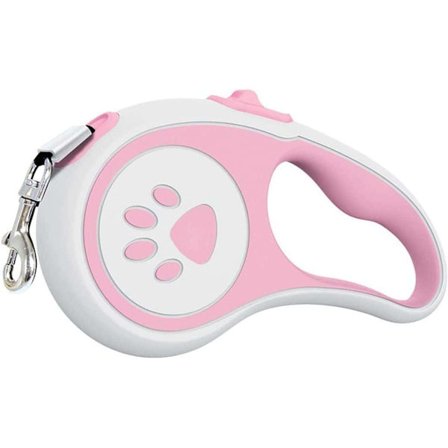 5m Indtrækkelig Hundeline Anti-tangle Hundeline Line til Små Store Hunde Heavy Duty Kæledyr Gåtur Line Pink0