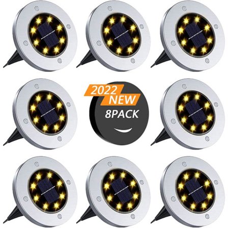 Solcelle Utelampe, 8 Stykker Solcelle Jordlys DXGHC