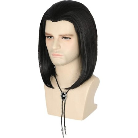 Vincent Vega Paryk Inspireret af Pulp Fiction Herre Kort Sort Glat Paryk Halloween