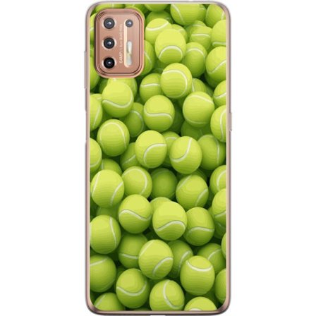 Kompatibel Mobilcover til Motorola Motorola Moto G9 Plus Mønster af grønne tennisbolde i høj detalje, sporty motiv med gentagende tekstur og stærk