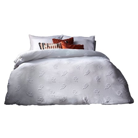 The Linen Yard Ghost Tufted Halloween Påslakan Set Dubbel Wh
