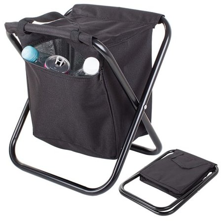 Sammenleggbar stol med oppbevaringsveske - Campingstol svart