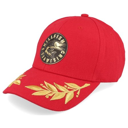 Skillfish - Červená adjustable Kšiltovka - Grisjävel Gold Winner Red Adjustable @ Hatstore