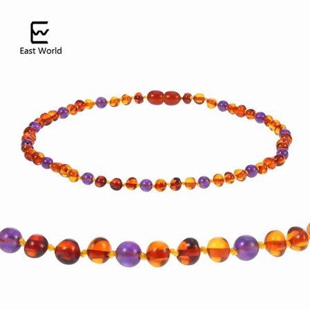 16 nye ravarmbånd/halskjede for baby mamma baltisk rav perle dame smykke gave naturlig rav med edelsten leverandør