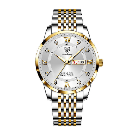 POEDAGAR Herrklocka vattentät lysande kalender koreansk version kvartsklocka