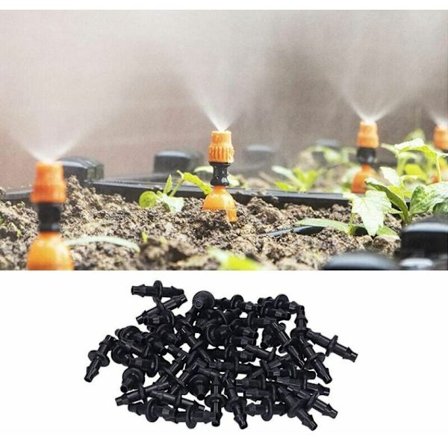 2-suuntainen letkuliitin, 100 kpl 4/7 2-suuntainen liitin tippakasteluliitin puutarhan kastelutarvikkeet