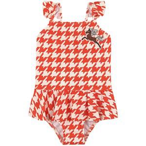Mini Rodini Red Houndstooth Skirt Uv Swimsuit 92/98 cm - Swimwear and coverups - 92/98 cm - Red - Mädchen