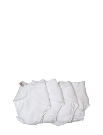 Imse Vimse Terry Diapers, Newborn, White 4-P - White - ONE SIZE