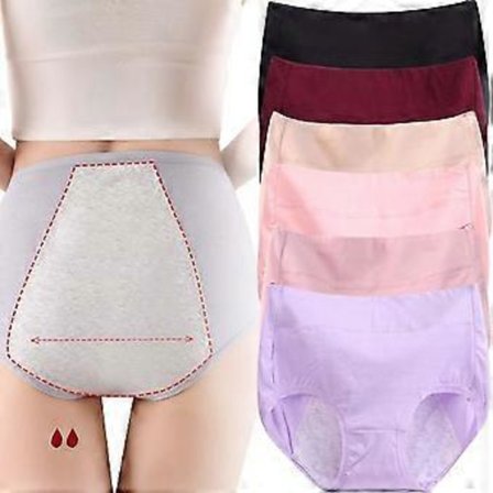 Hög midja plus size bomull läckagesäkra underkläder 6 st hög midja läckagesäkra underkläder plus size trosor underkläder