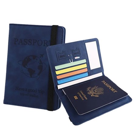 RFID-estopassipidike - Suojattu matkalompakko ja asiakirjojen järjestäjä DarkBlue