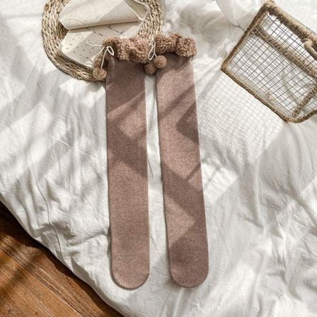 Plysstrømper Kalvesokker BRUNE OVER KNÆ OVER KNÆ