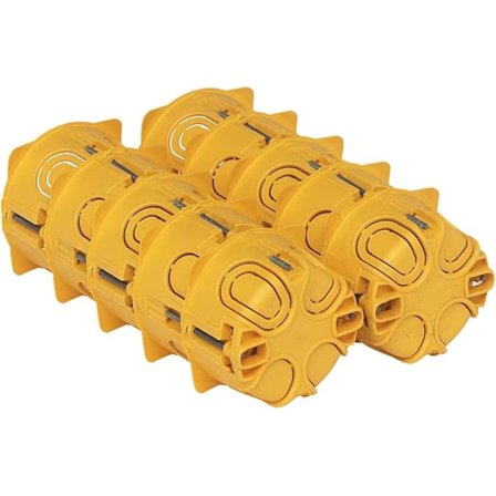 Batibox innfelt boks - For gipsvegg - Egnet for gipsplater, kryssfiner, tre og metallplater - Dybde 40 mm - Bore diameter 67 mm - 10 stk