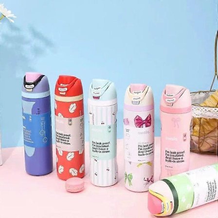 Owala Urban Outfitters Eksklusiv Tied and Ture FreeSip Blå Bow Flaske 24/32 OZ F