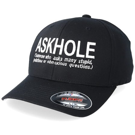 Iconic - Schwarz flexfit Cap - Askhole Black Flexfit @ Hatstore