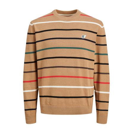 Jack & Jones Round-neck Knitwear , Beige , Heren , Maat: M Truien & Vesten