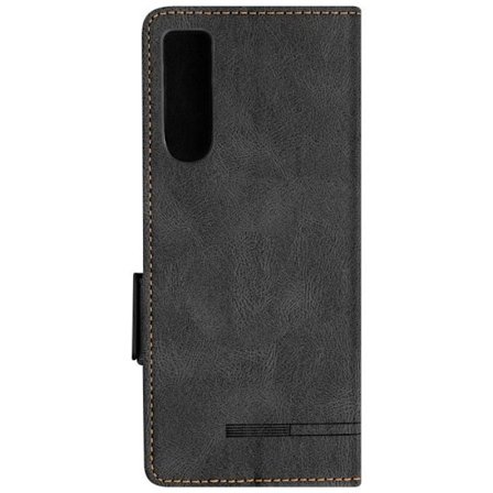 Folio-standhölster - Sony - Xperia 10 V - Ekologiskt läder - Silikongel - Svart