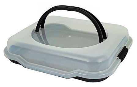 GIES KAKETINE REKTANGULÆR MED TRANSPARENT LOKK OG SORT HANK