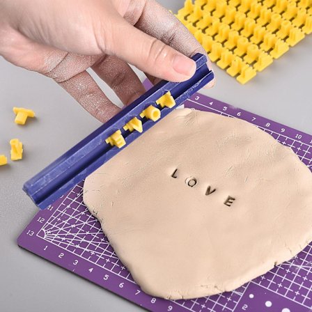 Alfabetsnummersymboler Keramikkonst Lera Form Impress Stämpel Press Stämplar Print Namn Keramik Verktyg Bokstav Gör-det-själv-verktyg -hg