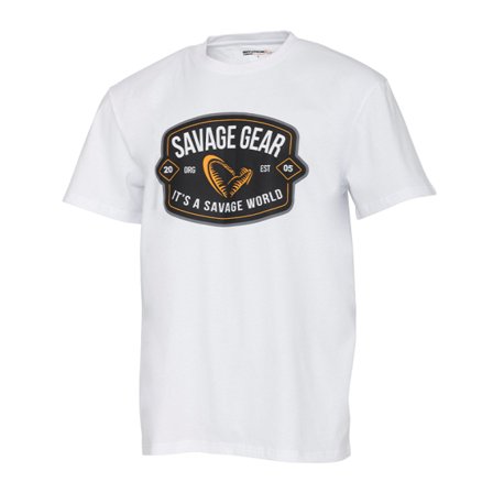 Savage Gear Badge Logo Tee White - M