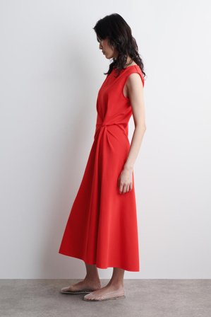 COS Women's Vestido Midi Con Detalle De Nudo in Rojo
