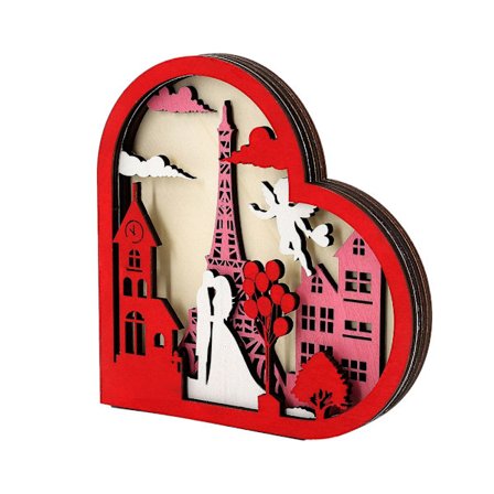 Valentinsdag Vindmølle Pariserhjul Fritstående Hjerte Ornament til Bryllup