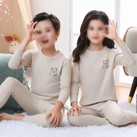 Flickor Långärmad Topp + Byxor Bear Print Basic 2-delad Outfit