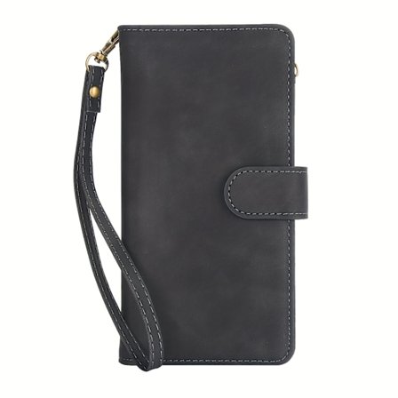 Pung med lynlås PU Kunstlæder Telefon Cover Egnet til iPhone 17 Air 16E 16 15 14 13 12 11 Pro X XS Max XR 8 7 6 6s Plus Flip Magnetisk Etui Cover