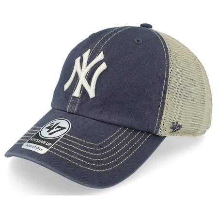 47 Brand - MLB Azul trucker Boné - New York Yankees Trawler Clean Up Vintage Navy Trucker @ Hatstore