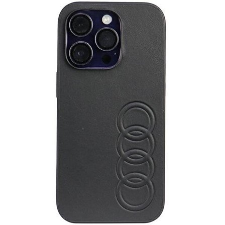 Audi syntetisk læder iPhone 14 Pro 6.1" sort/sort hardcase AU-TPUPPCIP14P-TT/D1-BK