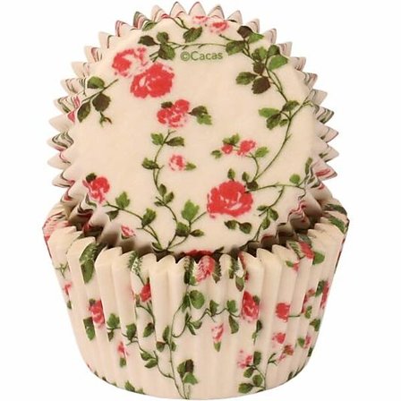 CACAS Muffinsform Rosa Blomster 50stk