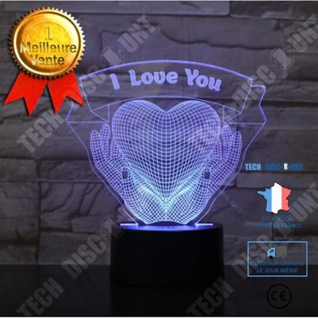 Bordslampa - TD - Kärlek - 7 Färger - Fjärrkontroll - Optisk Illusion