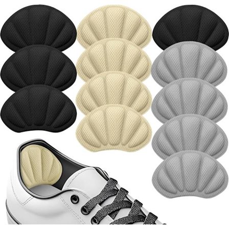 Par Premium Selvklæbende Hælkapper til Forebyggelse af Vabler - Til Sko med Tykke Puder Sort Grå Beige