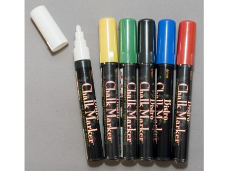 MARVY Märkpenna, Chalk Marker, kulspets, 6 mm linjebredd, olika färger 6/fp - Lyreco - Kontorsmaterial - Pennor - Märkpennor - Rund spets