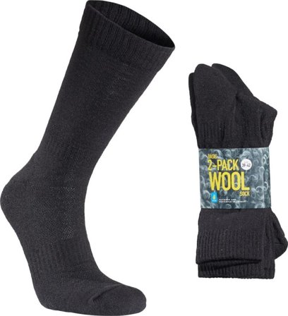 Seger Basic Wool Sock 2-pack Unisex everyday socks Black 43-46