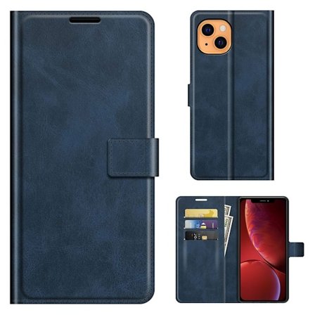 iPhone 13 læderetui med pung - Blå