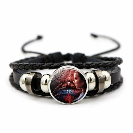Strange Tales Læderarmbånd Time Stone Stranger Things Vævet Perlesmykke