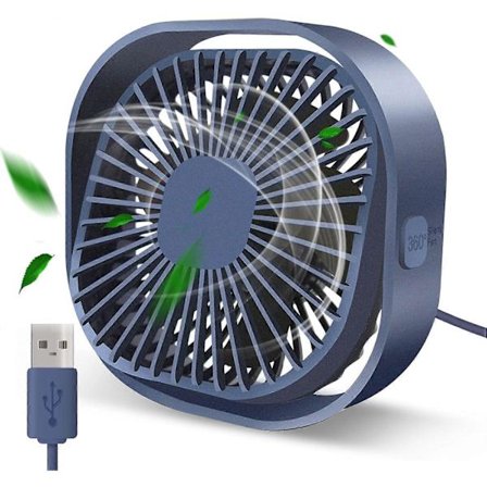 Bordventilator Bærbar Personlig Desktop Mini Køling Mikro Med Kabel USB Drevet 3 Hastigheder Stille Lille Bordventilator