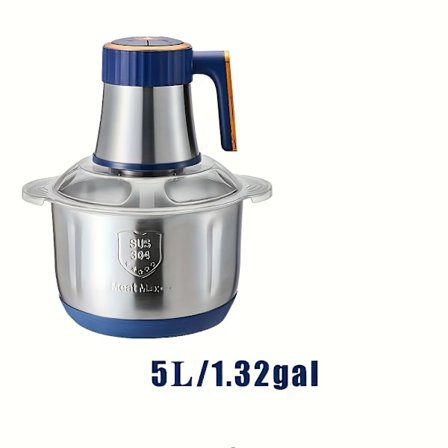 NONZHU 500W Kompakt Elektrisk Kødhakker & Processor - 5L/min Højkapacitets Bærbar Minihakker, 10000 RPM Motor