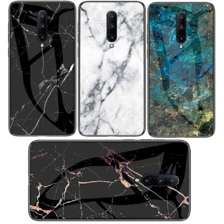 OnePlus 7 Pro Marble Shell 9H hærdet glas bagside glas bagside V2