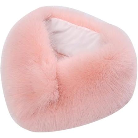 Dame Faux Fur Halsduk, Dame Pluss Halsduk med Bomulls Klær Genser Jakke Høst Vinter Mote Pluss Halsduk for Ski Ridning Reise Ferie Gaver Pink