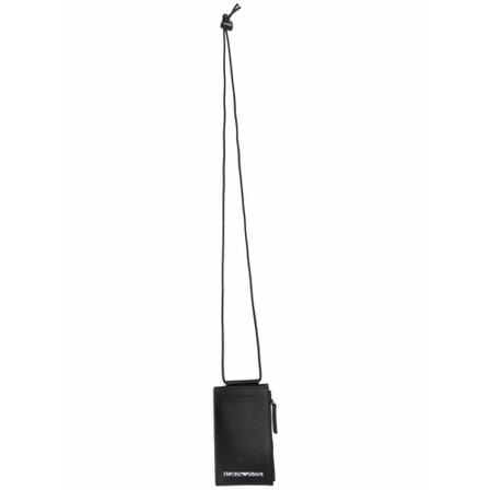 Emporio Armani Cross-Body Wallet , Zwart , Heren , Maat: ONE Size Portefeuilles