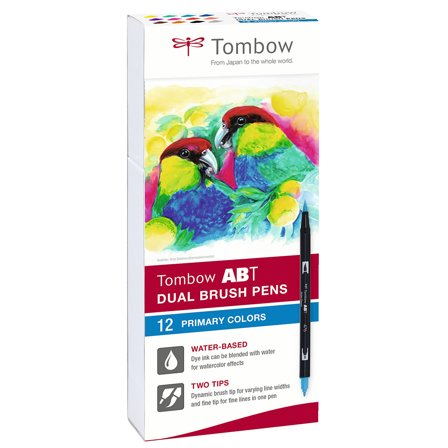 Tombow ABT Dual Brush pen 12-set Primary