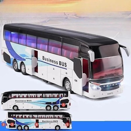 1/32 Setra Lyxbuss Leksaksbil Diecast Miniatyrmodell Dra Tillbaka Ljud & Ljus Pedagogisk Samling Present Till Pojke Barn Affärsbuss