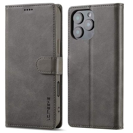 LC.IMEEKE Plånboksfodral iPhone 16 Pro Max Grå