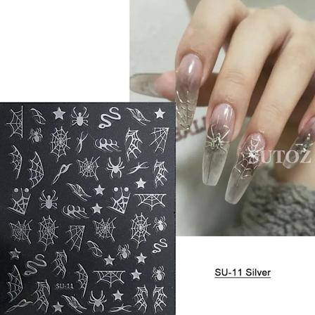 5D Punainen Paha Silmämuna Kynsi Tarra Kohokuvioitu Halloween Koriste Veri Hämähäkki Design Tuhansinjalkainen Skorpioni Manikyyri Liukusäädin LEB5D-